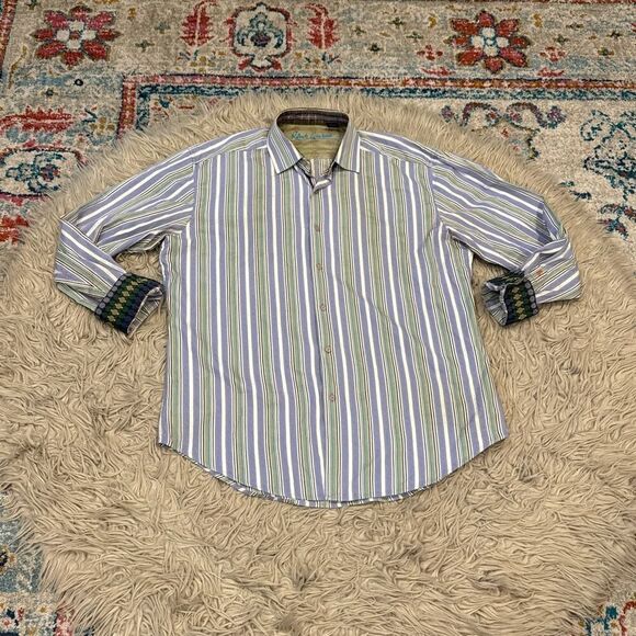 Robert Graham button down striped shirt XL - Picture 1 of 7
